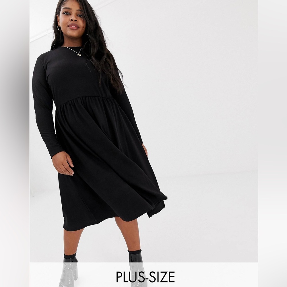 NWT Asos junarose high neck midi dress in black